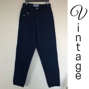 STAR CODY High Waisted Dark Blue Tapered Leg Jeans